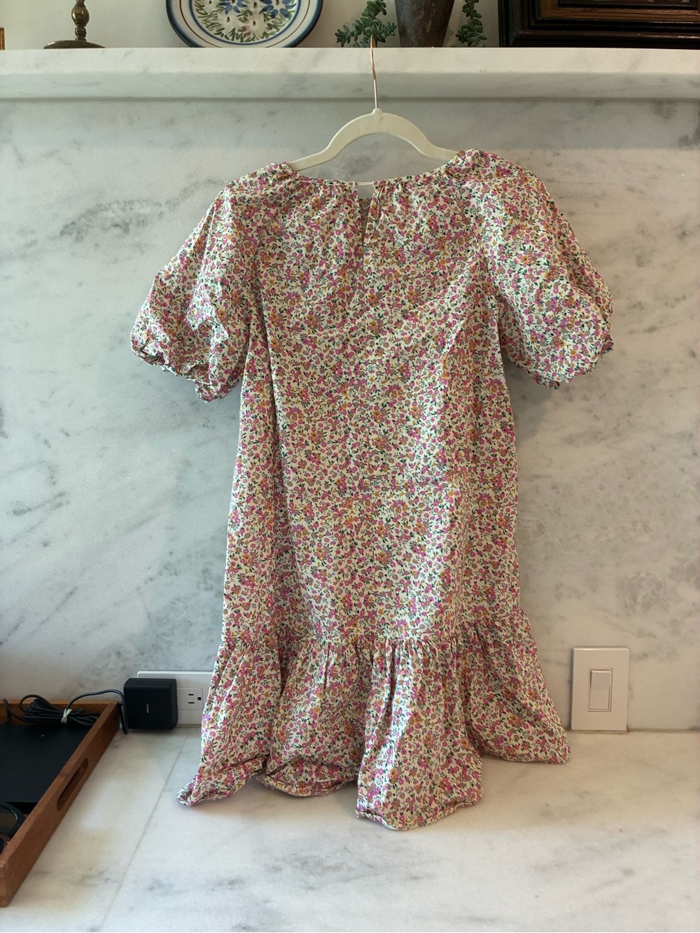 Zara Pink Floral Button-Back Blouse